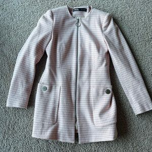 Pink and White Zara Blazer